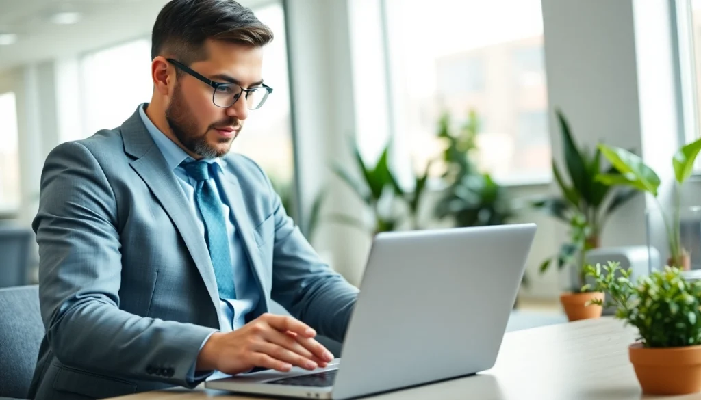 Investigate financial professionals using FINRA BrokerCheck in a modern advisory office setting.