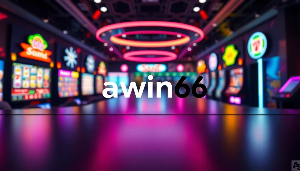 Awin66 gaming platform featuring vibrant designs and engaging graphics for online casino.