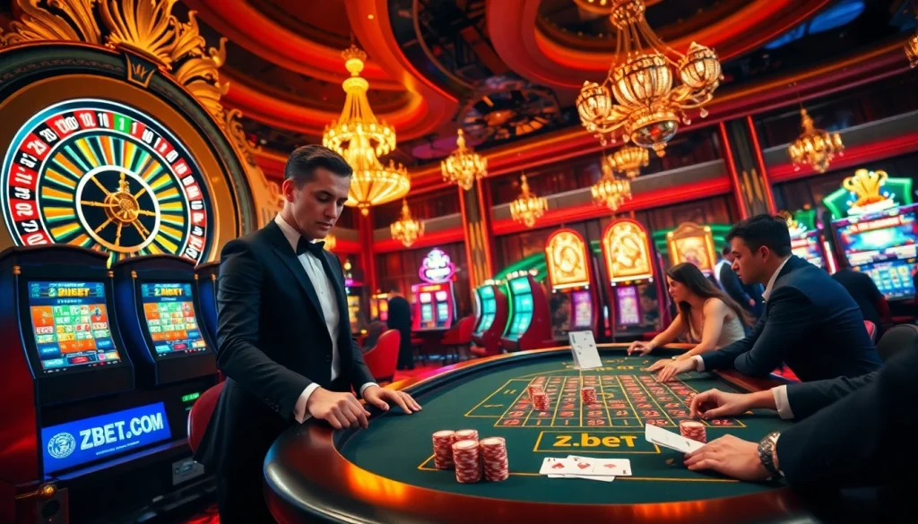 Engaging casino gameplay at zbet. com with a vibrant roulette wheel and enthusiastic players.