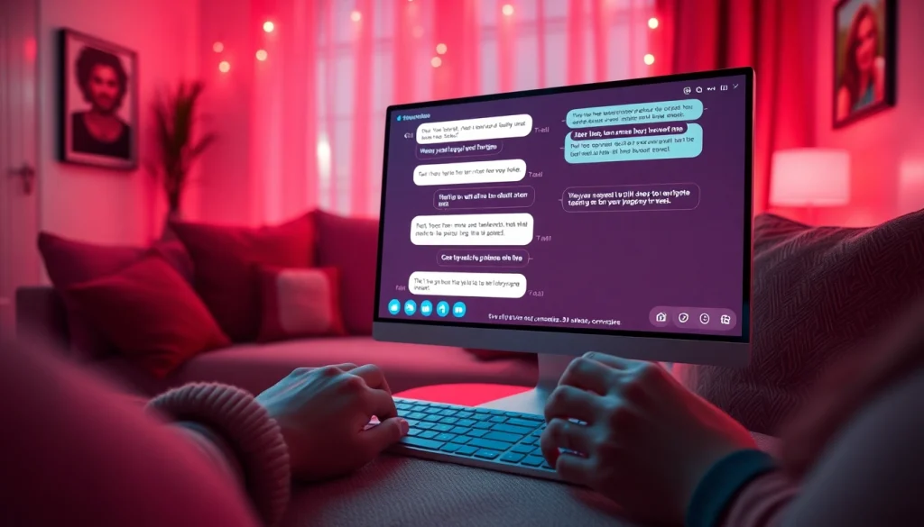 Engaging ai sexting interface showcasing intimate conversations with an AI chatbot.